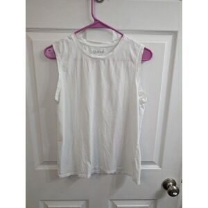 Quince Muscle Tank Top Womens White Cotton Modal Sleeveless - Size M